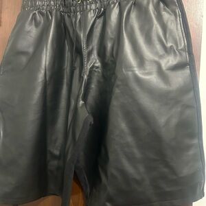 COOGI Black Faux Leather Athletic Shorts